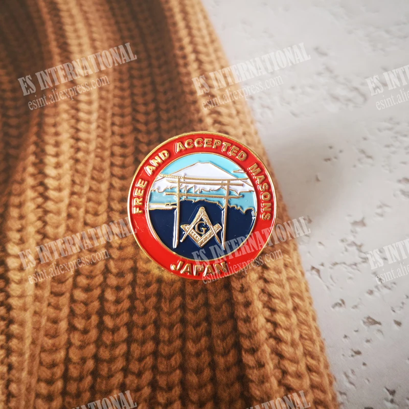 Masonic Lapel Pins Badge FREE AND ACCEPTED MASONS Freemason BLM66 Japan Country Fujiyama 2.5cm  Exquisite Present Accessory