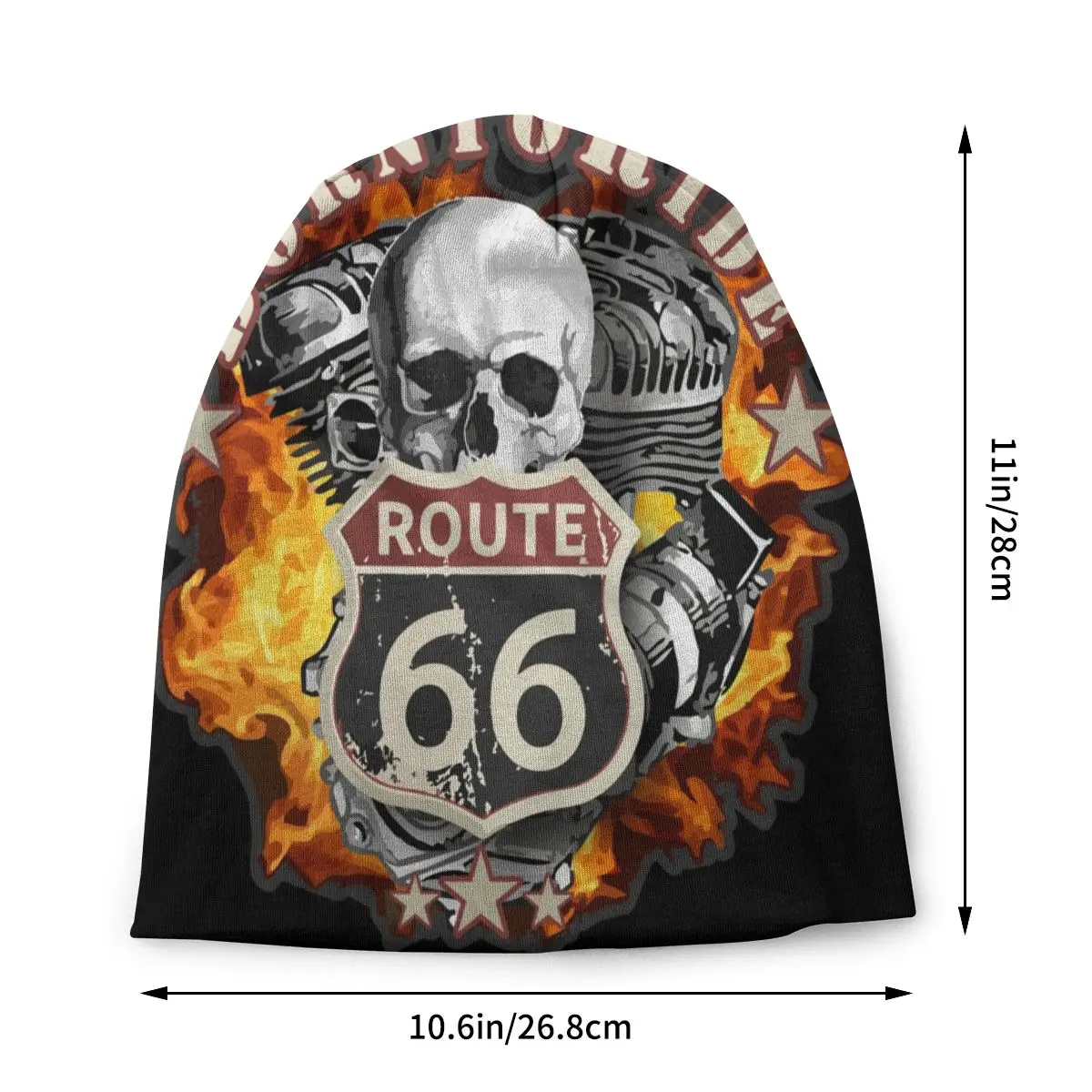 Route 66 Chopper Motorcycle Riders Vintage American Sign Caps Hip Hop Skullies Beanies Hats Thermal Elastic Bonnet Knit Hat