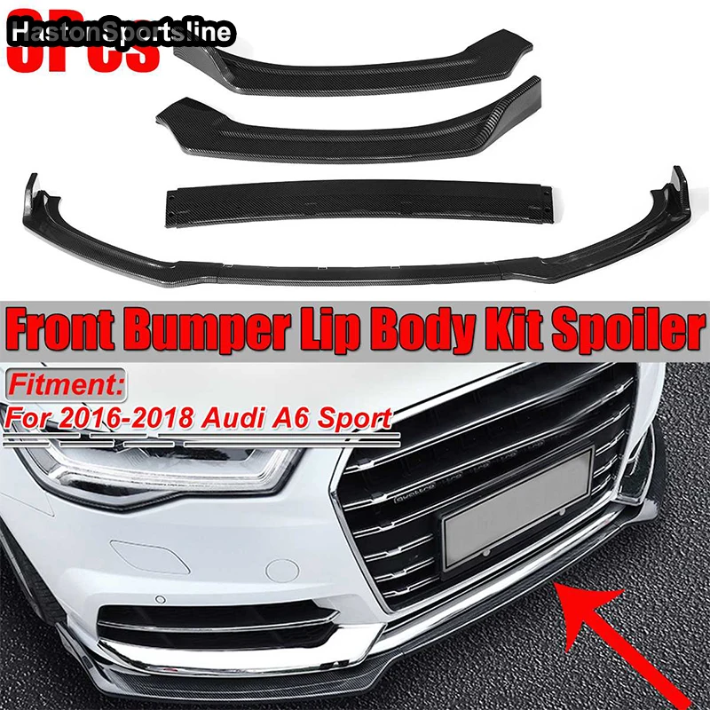 

A6 S6 Sline C7.5 Front Lip Splitter Spoiler for Audi A6 S6 S-Line 2016-2018 3Pcs/Set Car Styling