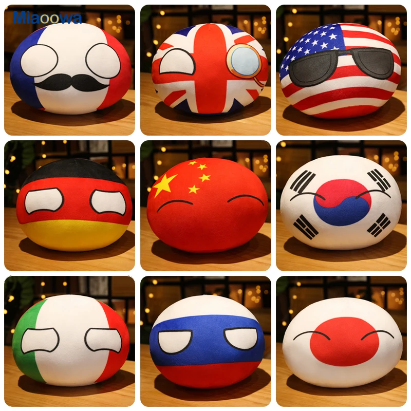 10CM kreatywny Polandball pluszowe lalki śmieszne kraj zabawki do gry w piłkę zsrr USA francja rosja UK japonia niemcy CANANDA włochy zabawka z wisiorkiem