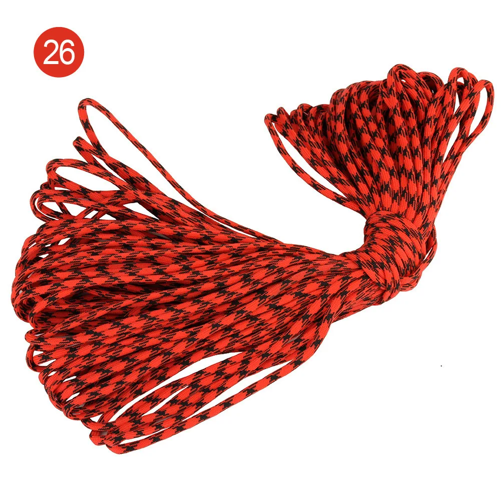 550 Paracord Parachute Cord Lanyard Tent Rope Mil Spec Type III 7 Strand  Paracord For Hiking Camping