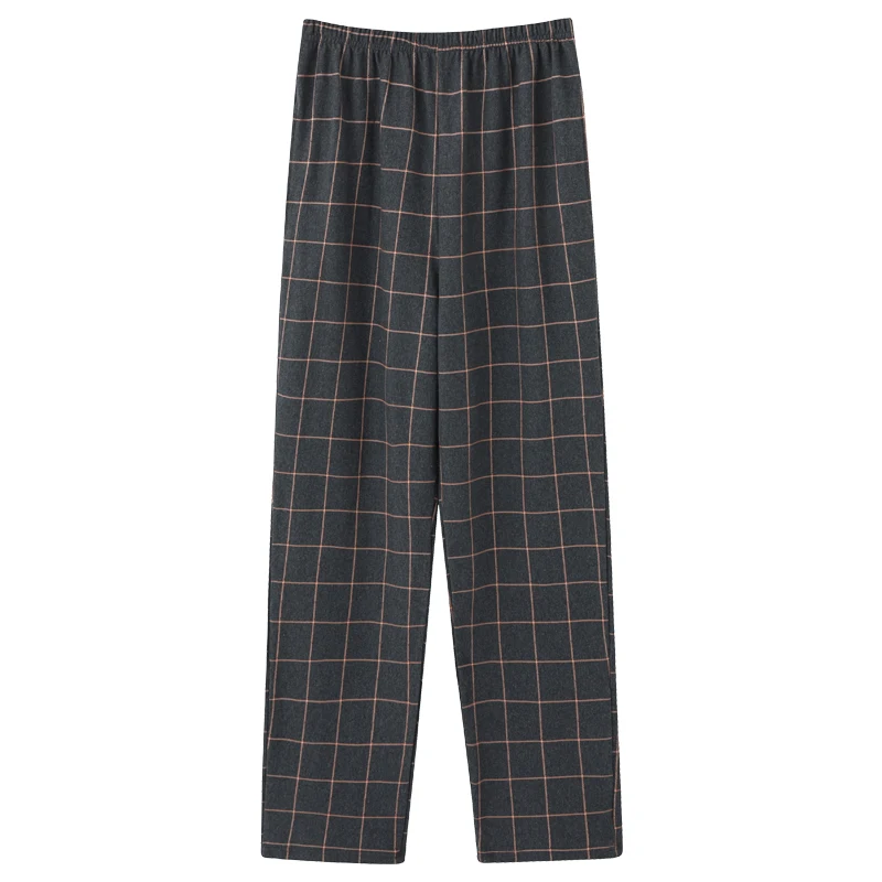 Japanese style L-5XL men lattice pajamas summer cotton long pants simple elastic waist casual big yards male home sleep bottoms