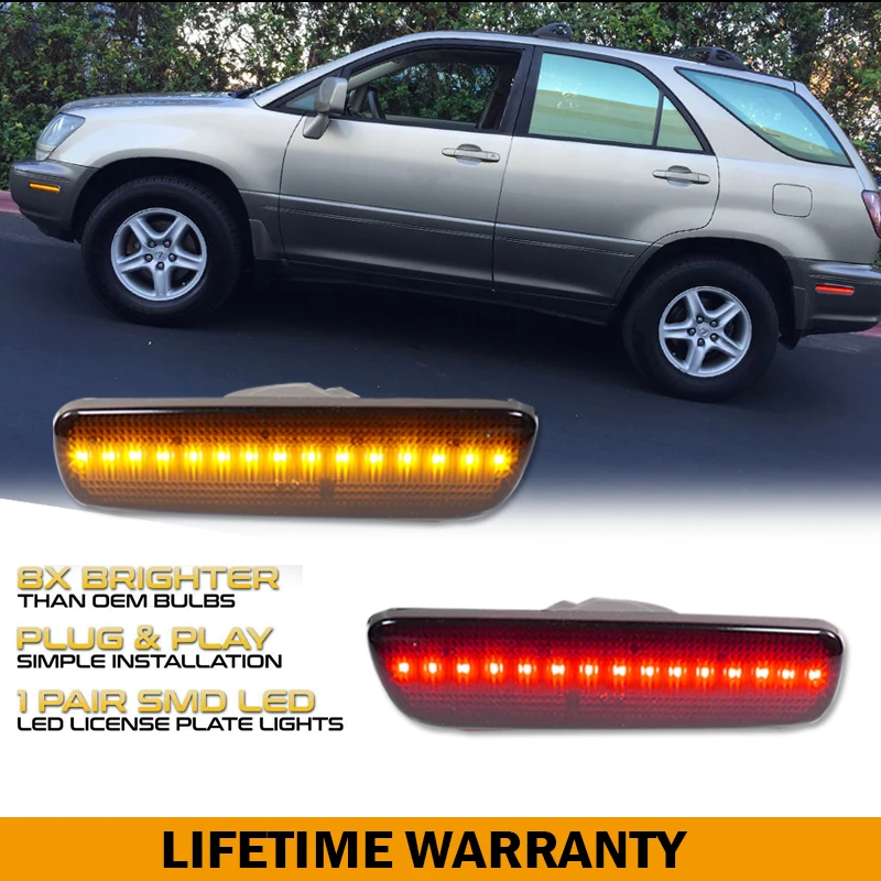 iJDM Replace OEM Side Marker Light For 1999-2003 Lexus RX300 Front & Rear Sidemarker Lamps/ Turn Signal /Parking Lights Amber