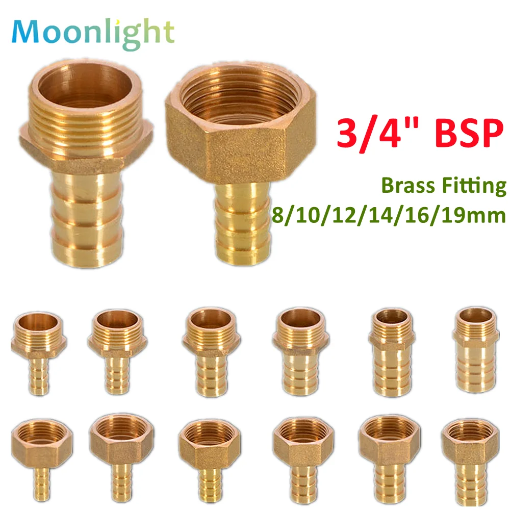 

Pagoda connector 6 8 10 12 14 16 19mm hose barb connector hose tail thread 3/4 BSP thread PC Male brass water pipe fittings