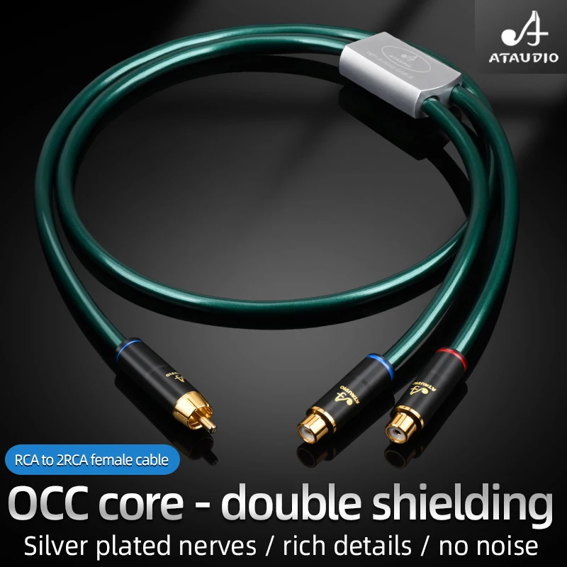 ATAUDIO HIFI Cinch-stecker zu 2RCA Weibliche Audio Kabel 2RCA Männlichen Splitter HIFI Kabel für TV PC DVD Lautsprecher Audio Verstärker subwoofer 3