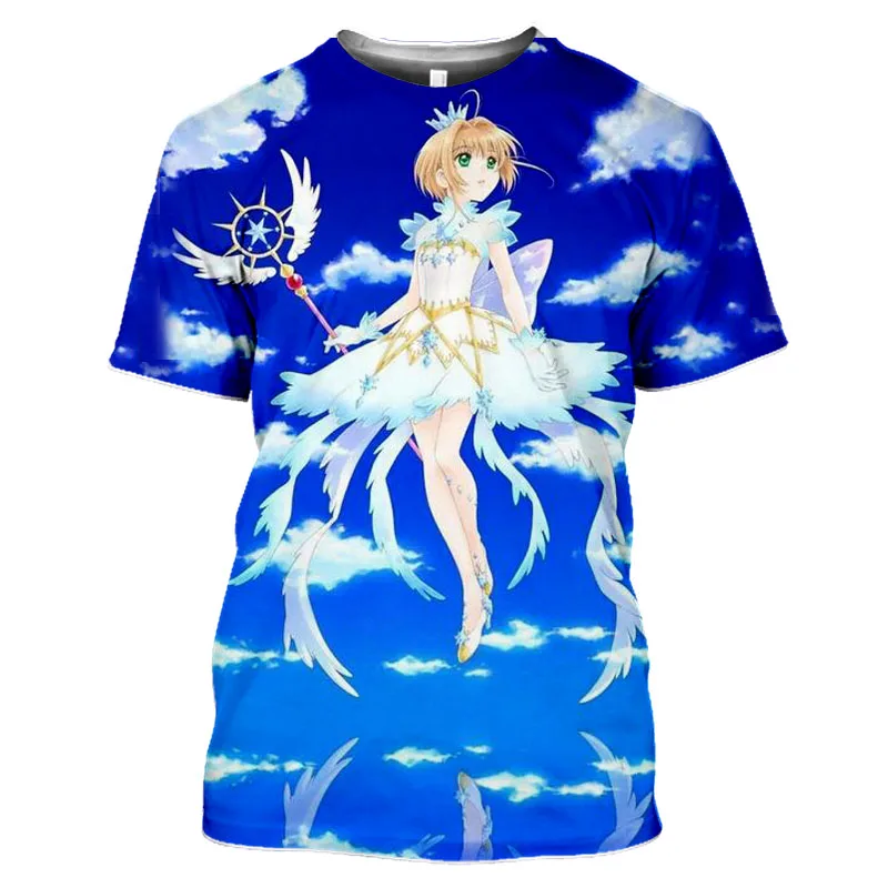 Anime Sakura Card Captor 3D Print Harajuku T-shirts Unisex Casual Pullover Clothing Streetwear Hip Hop Fashion Men T Shirt Z904