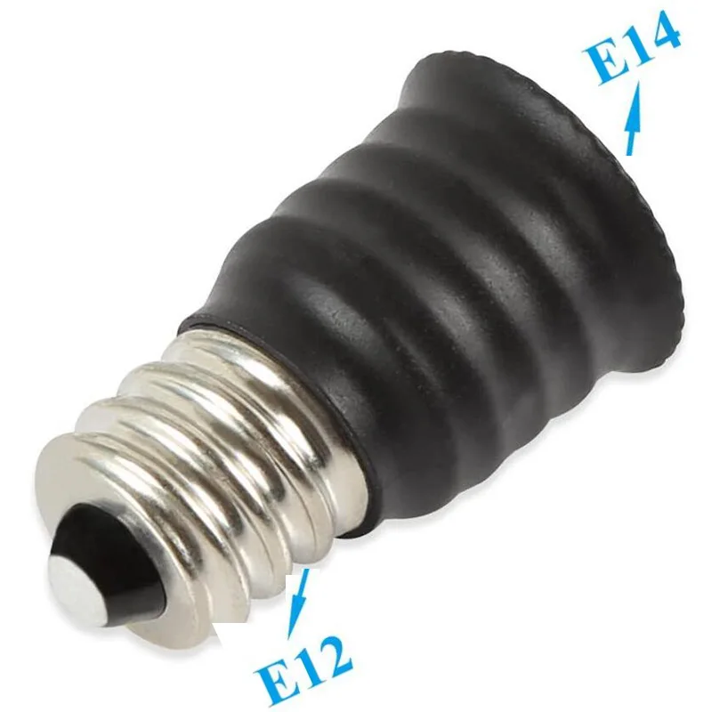 Wholesale 100pcs E12 to E14 Socket Adapter Converter,Candelabra E12 Base Convert to European Intermediate E14 Base