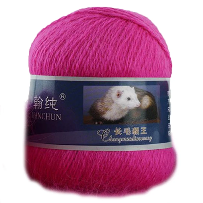 Super Soft Mink Wool Yarns Long Hair Plush Hand-knitted Crochet Yarn for Warm Winter Sweater Scarf Knitting Thread Ball F3MD