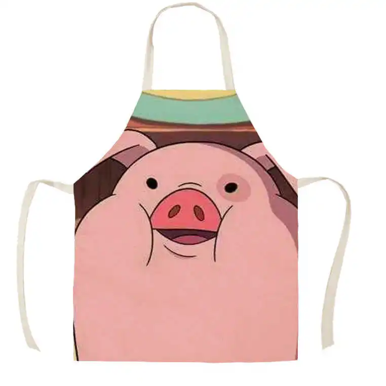 Cute Piggy Pink Pig Apron Adult Kids Kitchen Linen Household Cleaning Ladies Household Cooking Antifouling Apron Wholesale Price