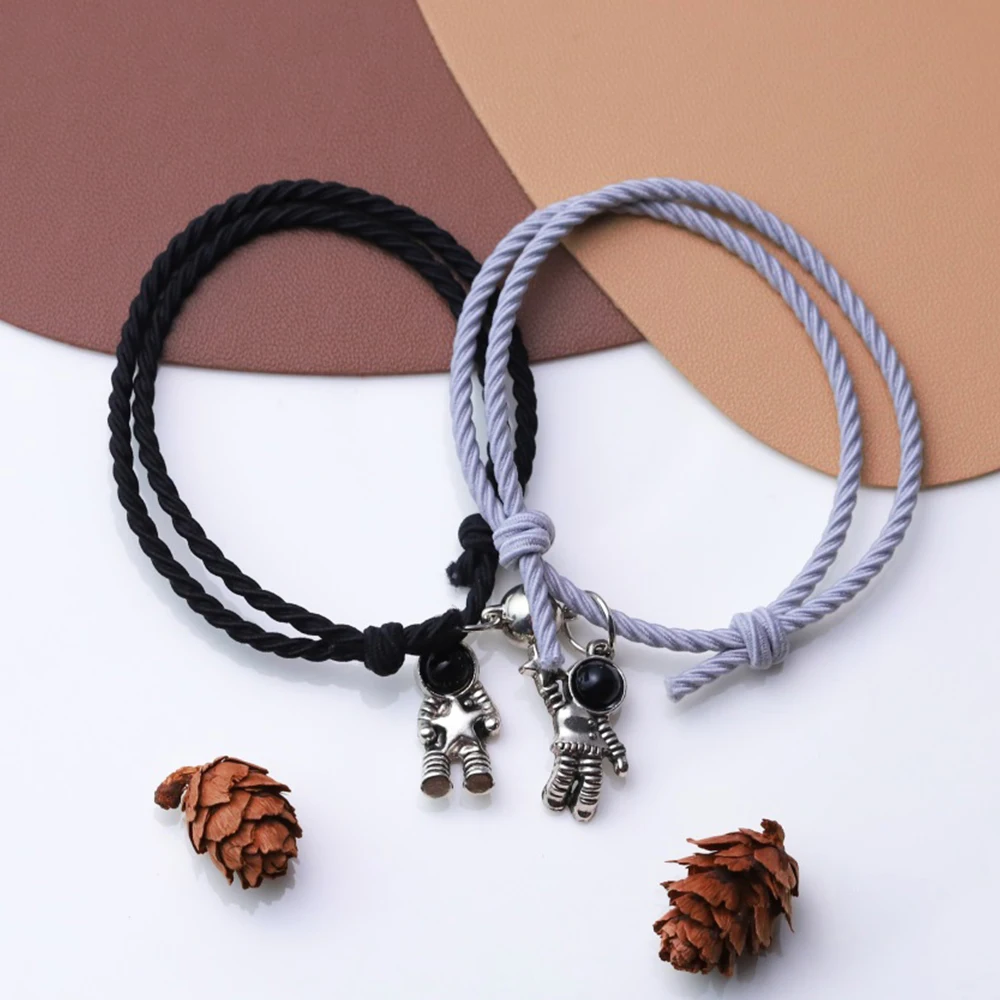 Magnet Paired Rubber Band Couple Bracelet for Lovers Distance Bracelet Women Men Braided String Bracelet Friendship Jewelry Gift