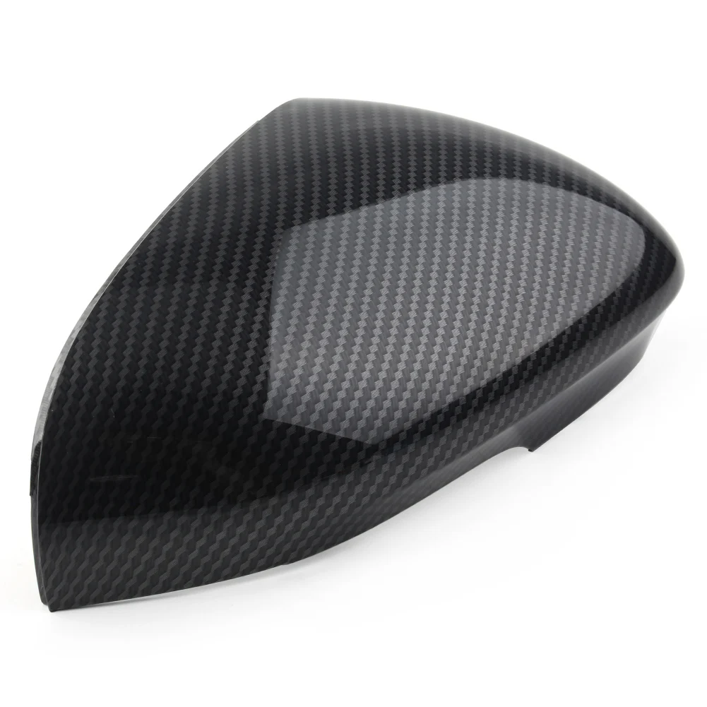 1Pcs Right Side Car Rear Side View Mirror Cover Cap For Jaguar XF XFR XFR-S XJ XJR XK XKR XKR-S XE 2010-2015 Carbon Fiber ABS