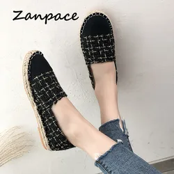 Four Seasons Flat Shoes Women 2025 New Straw Hemp Rope Fisherman Shoes Slip on Casual Ladies Breathable Platform Shoes