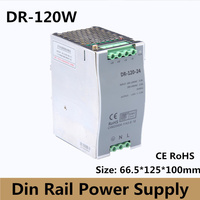 Din Rail Single Output Switch Power Supply, Converter for LED Strip DR-120-12, DR-120W, 12V, 24V, 48V