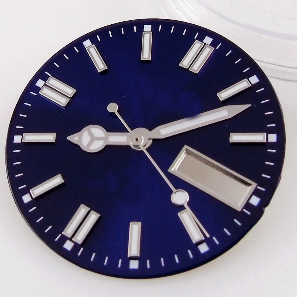 29mm Multi-farbige Uhr Zifferblatt Uhr Gesicht mit Hände Fit für NH36/NH36A Datum/Tag Kalender fenster Blau/Schwarz/Grün/Gold/Silber