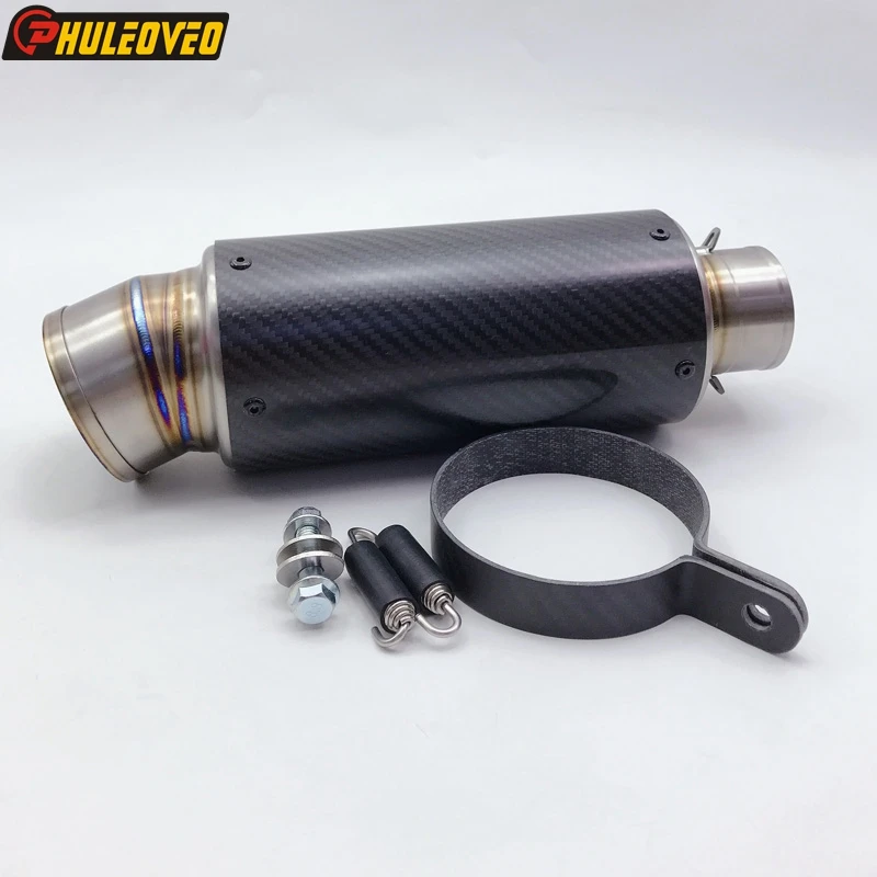 

Carbon Fiber Titanium Alloy Universal Motorcycle Exhaust Muffler Escape Customized Inlet 51mm/54mm/57mm/61mm/63mm/65mm/67mm/70mm