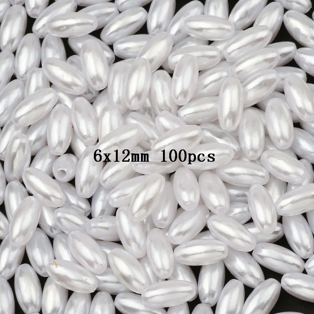 White Acrylic Imitation Pearls Droplets Shape Beads For Garment Sewing Needlework DIY Jewelry Making Handicraft Decoration