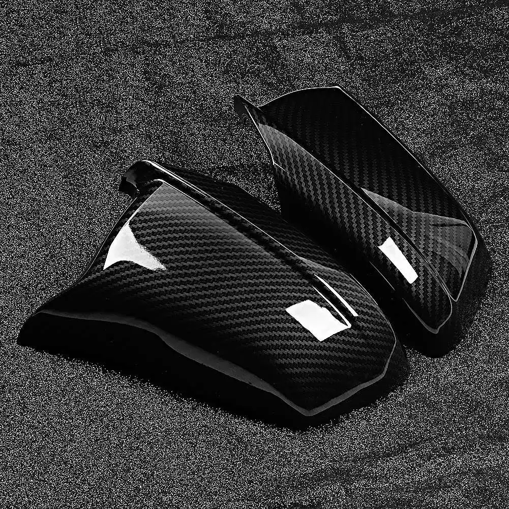 Left&Right Side Mirror Housing Cap Covers Carbon Fiber Texture Fit for BMW 5 Series F10 2011 2012 2013 Rearview Mirror Cover