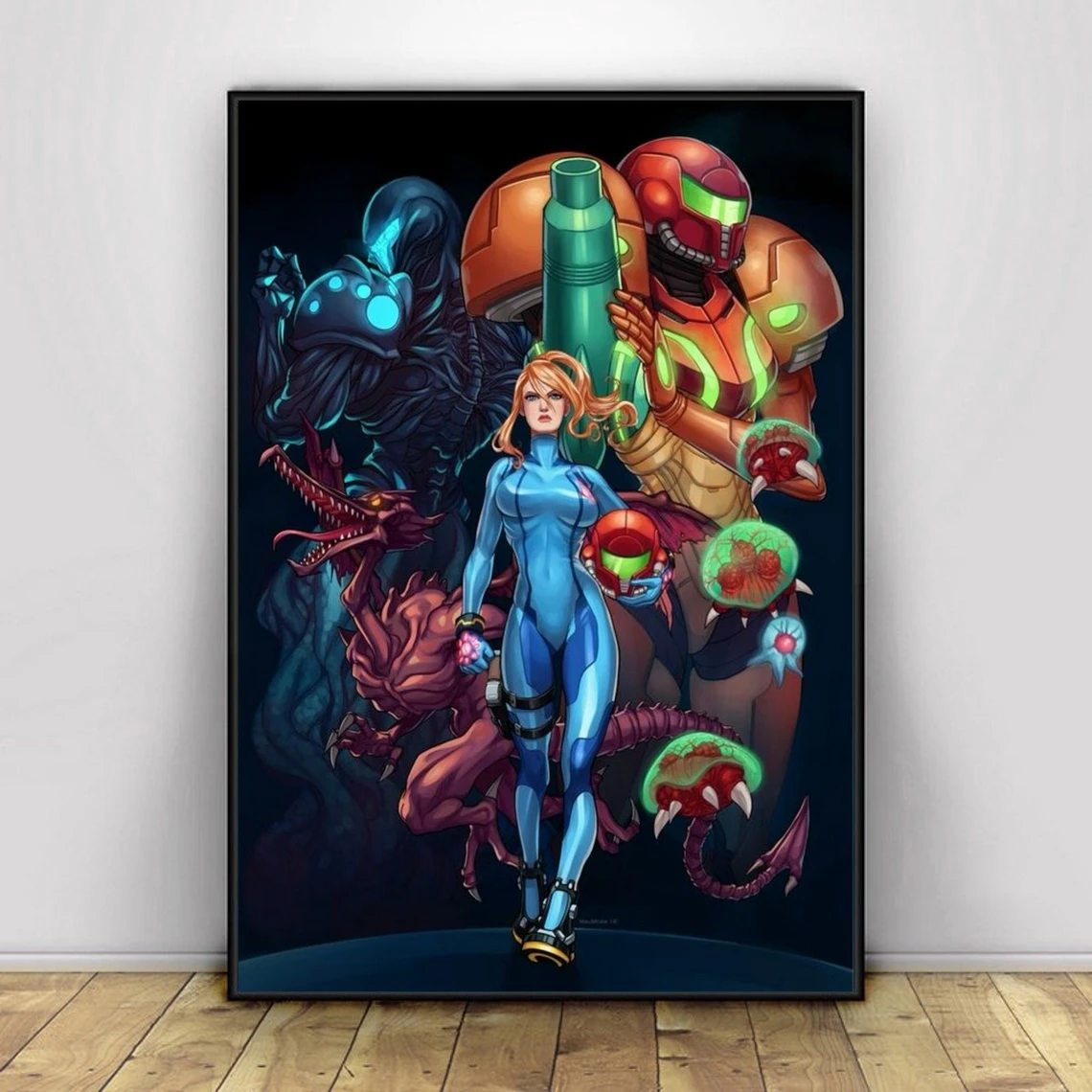 Classic Metroid Video Game Poster PC,PS4,Exclusive Role-playing RPG Game Canvas Custom Poster Alternative Artwork Gift