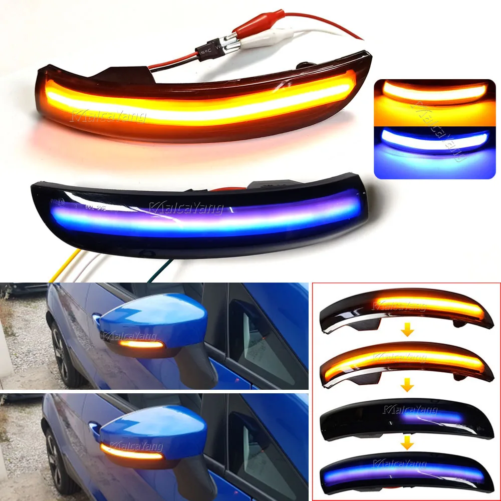 Dynamic Turn Signal Light LED Side Mirror Sequential Indicator For Ford Kuga Escape C520 EcoSport 13-18 Focus 3 MK3 SE ST RS US.