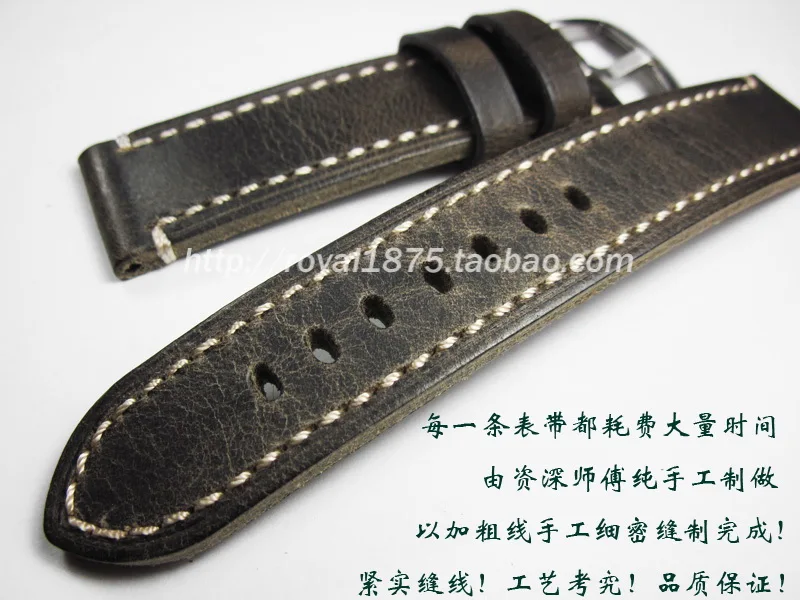 New Retro Brown Handmade 18mm 19mm 20mm  22mm Men Genuine Leather Watch Band Strap For Omega/Zenith/IWC Watch Accessories