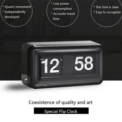 Square Auto Flip Table Clock Desk Watch Protective Cover Modern Clocks Desktop Oficina Decoracion Escritorio Bedroom Decoration