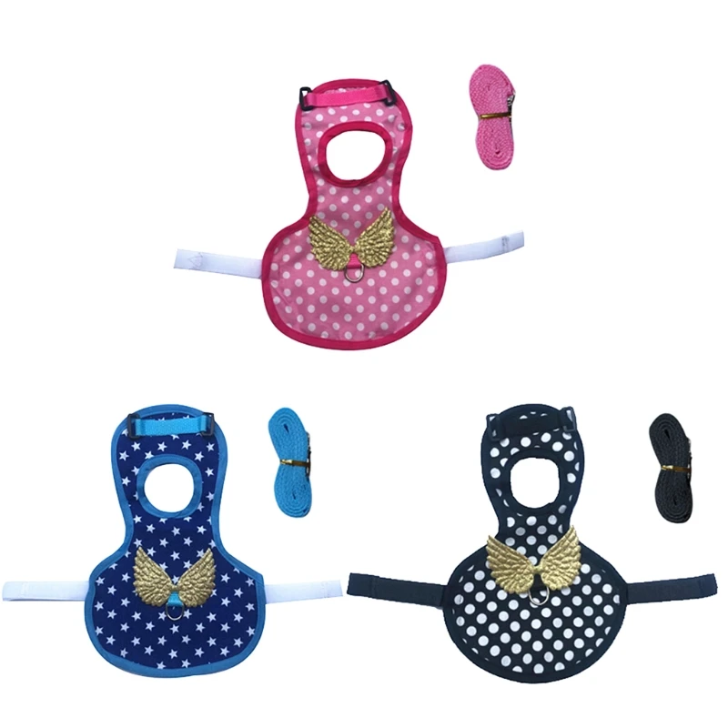 Einstellbare Huhn mit Leine Atmungsaktivem Hen Weste Dekoriert mit Gold Flügel für Ente Gans Hahn