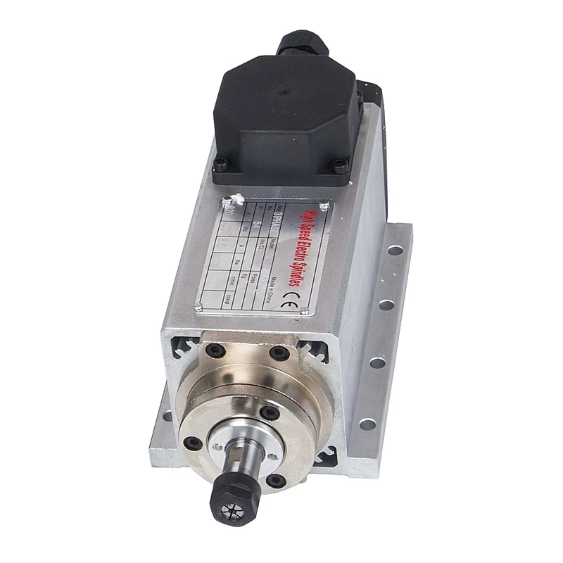 800W Square Air cooled Spindle Motor ER11 220V 24000rpm 400Hz 6.5A For CNC Lathe milling Router Machine