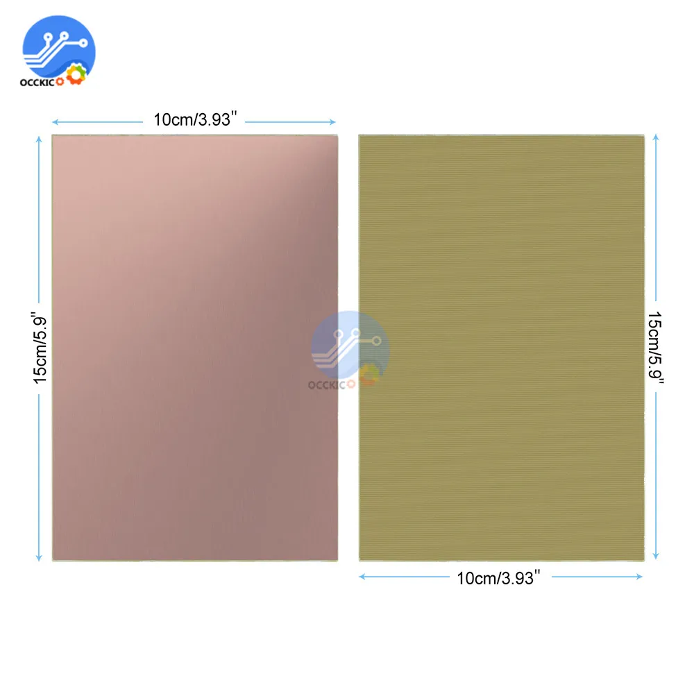 FR4 PCB 10x15cm 10*15 piastra rivestita in rame su un lato Kit PCB prototipo fai da te circuito laminato 1.2MM per fai da te 10x15CM