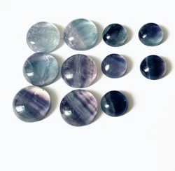 Wholesale 4pcs/lot Rainbow Fluorite Bead cabochon 8mm 10mm 12mm 14mm 16mm 20mm Round Gem stone Cabochon Ring Face