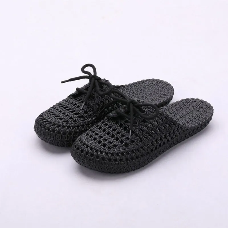 Summer Women\'s Openwork Slippers Woman Non-slip Slides Female Hollow Out Breathable Flat Women Home Indoor Shoes Big Size