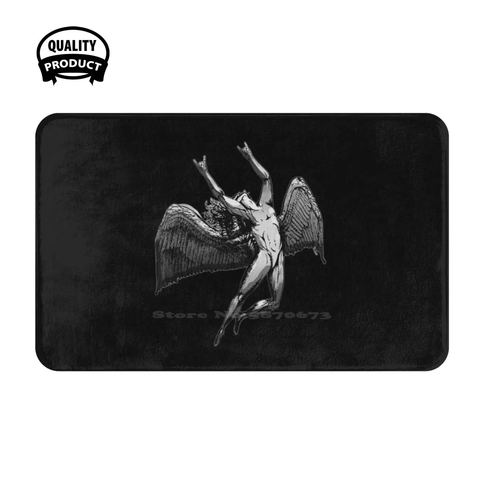 Metal Icarus Pencil Soft Cushion Home Carpet Door Mat Car Rug Trending Stuff Cool Jimmy Logo Symbol Band Music Metal Original