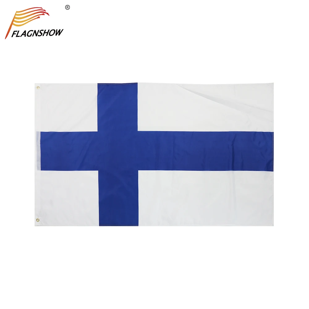 Flagnshow Finland Flag One Piece 3X5 FT Hanging Finnish National Flags Polyester Indoor/Outdoor for Decoration