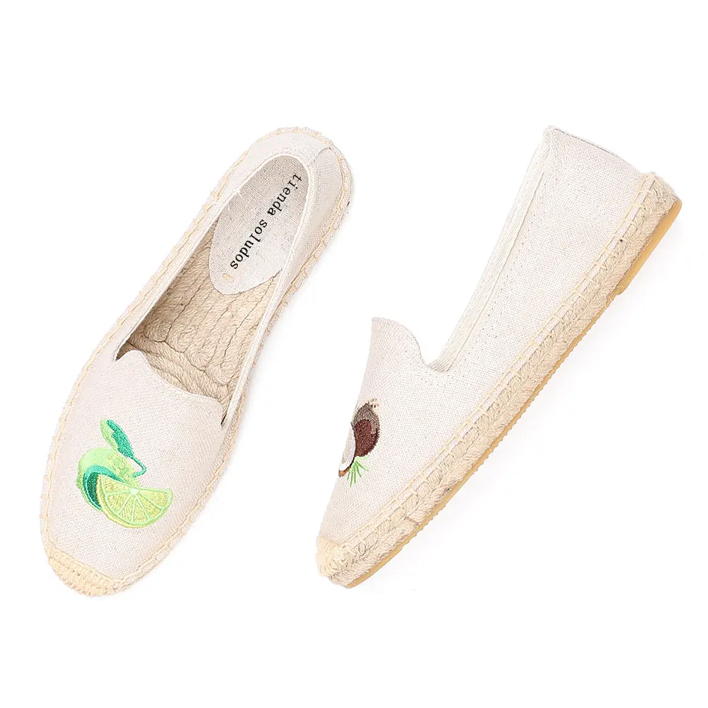 

2021 Floral Sapatos Time-limited New Arrival Flat Platform Hemp Rubber Slip-on Casual Zapatillas Mujer Womens Espadrilles Shoes