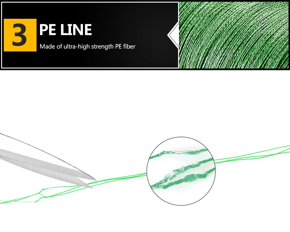 FISCH KÖNIG 300M/500M Geflochtene Draht PE Geflochtene Angelschnur 0.4 #-6.0 #0,10mm-0,40mm 8-60LB 4 Stränge PE Multifilament Angelschnur – Detail 5