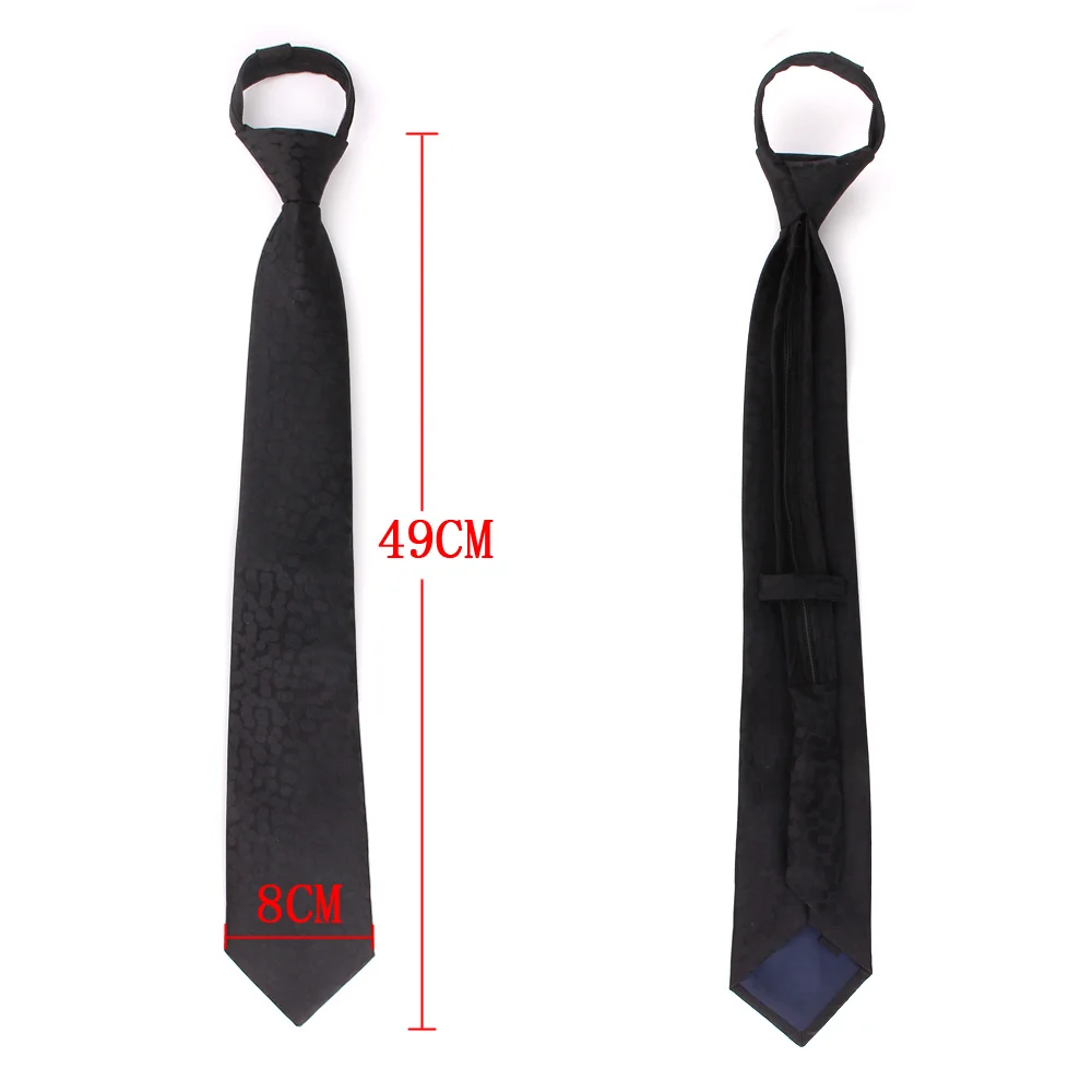 New Zipper Neck Ties For Men Fashion Floral Tie 8 cm Slim Neck Tie Skinny Necktie For Wedding Party Easy Black Men\'s Ties