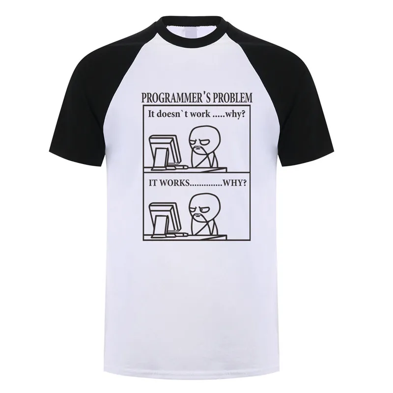 Funny Programmer Programming Developer T Shirt Men Cotton Short Sleeve Computer Geek T-shirts Man Clothing JL-088