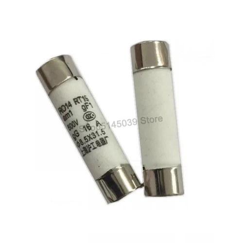 Imagen 2 del producto 10 unids/lote 8,5*31,5mm tubo fusible cerámico 500V 0.5A 500MA 1A 2A 3A 4A 5A 6A 8A 10A 16A 20A 25A 32A fusible cerámico RT19 RO14