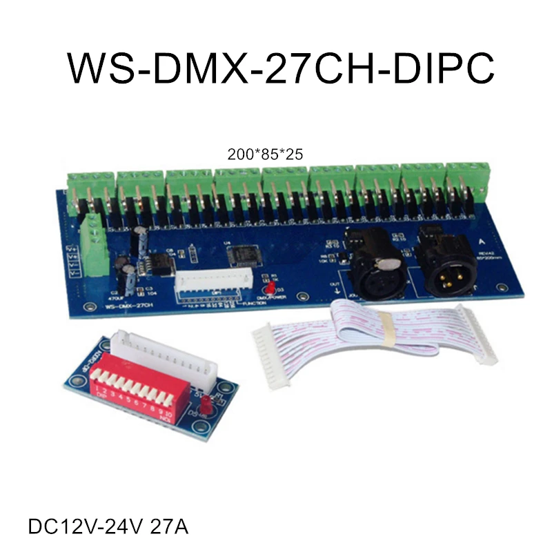 Imagem -02 - Dimmer Led Decodificador Controlador Led para Luzes Dmx512 Led Controlador de Tensão Constante Comum Ânodo Controlador Dc12v24v 27ch 18ch