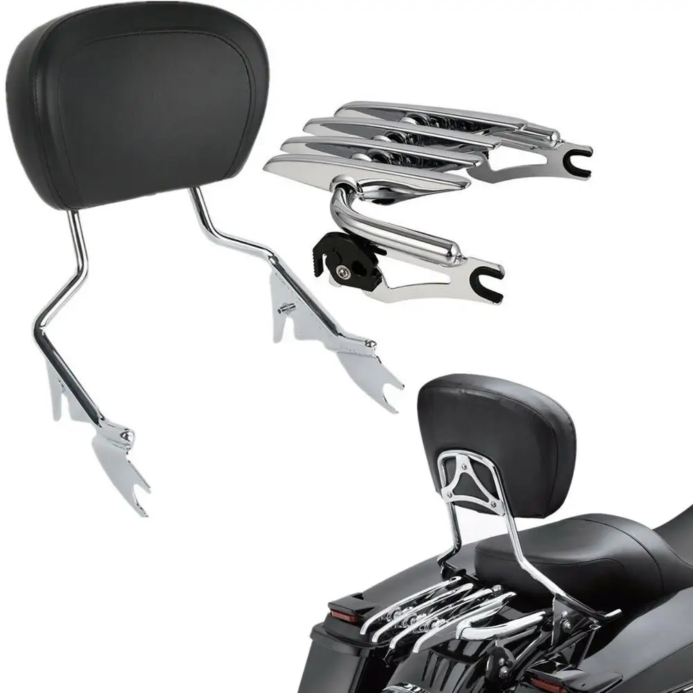 Oparcie motocykla Sissy Bar bagażnik zestaw dokujący do Harley Touring Road King Road Glide Electra Glide 2009-2024