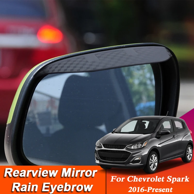 

Car-styling For Chevrolet Spark 2016-Present Carbon Fiber Rearview Mirror Eyebrow Rain Shield Anti-rain Cover External Sticker