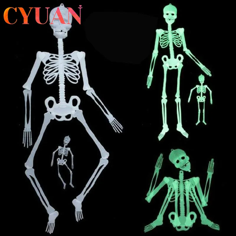 Halloween Scary Decoration Props Luminous Hanging Decor Outdoor Party Horror Luminous Movable Skull Skeleton Halloween Supplies