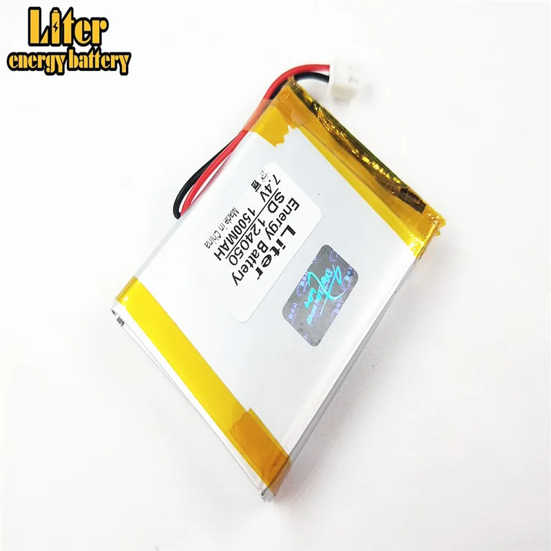 XH2.54/2P connector 7.4V 1500mAh 124050 Polymer Li-ion battery for DVD player TV Digital Satellite Finder Meter WS-6933, WS-6923