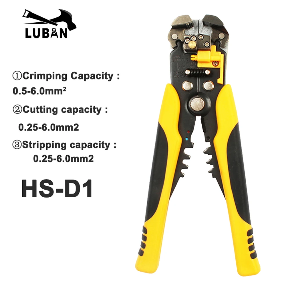 HS-D1 AWG24-10 (0.2-6.0mm2) Multifunzionale automatico stripping pinze Cavo di Spogliatura del legare attrezzi di Piegatura di Taglio cutter