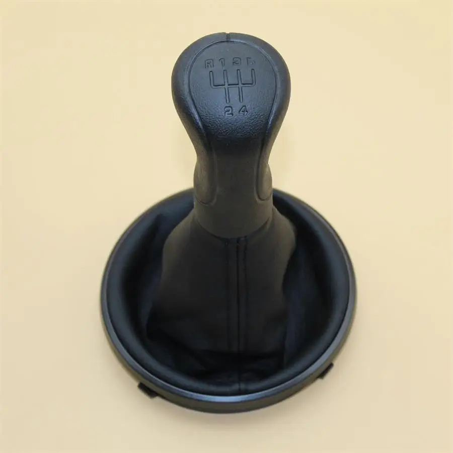 For Skoda Roomster 2006 2007 2008 2009 2010 Car-Styling 5 Speed Car Gear Stick Shift Knob With Leather Gaiter Boot Black Cap