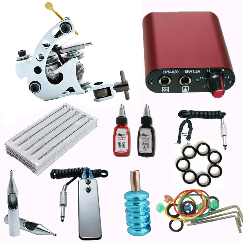 

Tattoo Kit Completo Tattoo Machine Set With Power Supply Tattoo Needles For Permanent Body Art Tattoo Accessories Supplies
