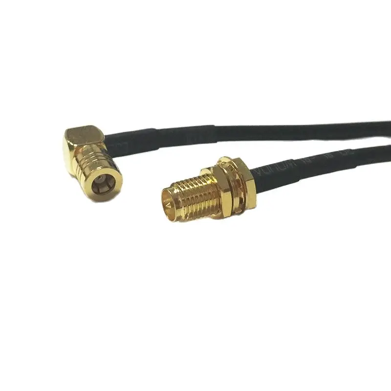 Modem Conversion Cable RP-SMA Female Nut Switch SMB Jack Right Angle Convertor RG174 Pigtail 20CM 8inch