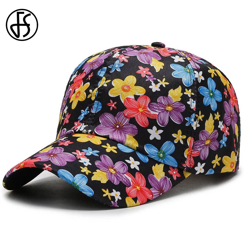 FS Fashion Brand Baseball Cap For Men Purple Flower Women Caps Outdoor Sports Trucker Hat Snapback Hip Hop Hats Casquette Homme