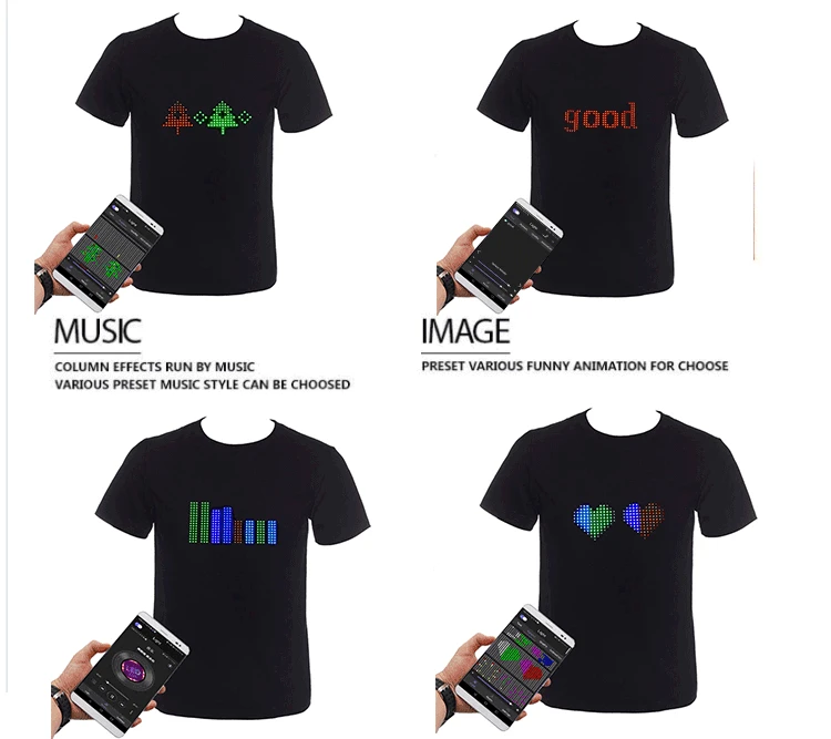 LED T-shirt With Scrooling Display LED Scrooling Message T shirt LED Display T Shirt