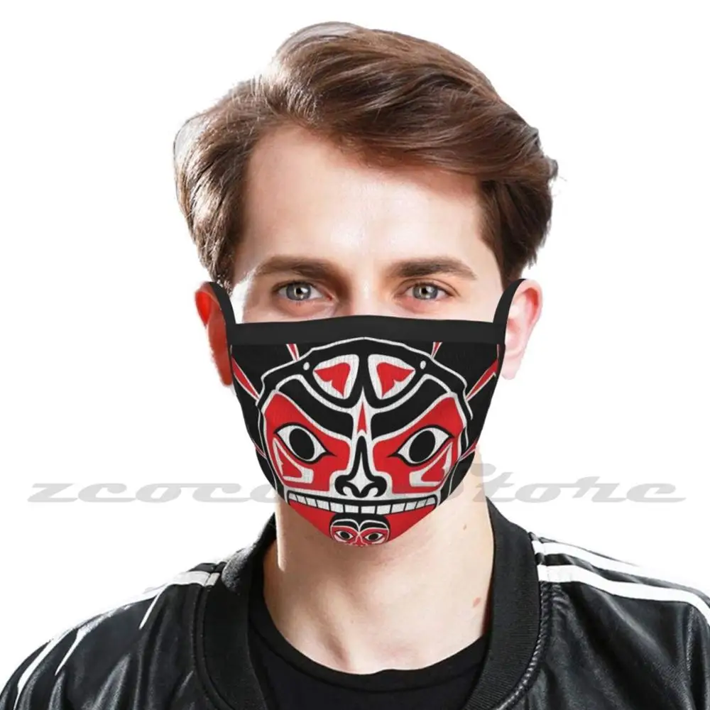 Haida Große Maske Diy Waschbar Filter Pm 2,5 Mund Trending Haida Erste Nationen Northwest Coast Traditionellen Alaska Tlingit Kanada