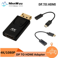 Display Port to HDMI Adapter 4K Male DP to HDMI Female Video Audio Converter for PC Laptop Projector DisplayPort to HDMI